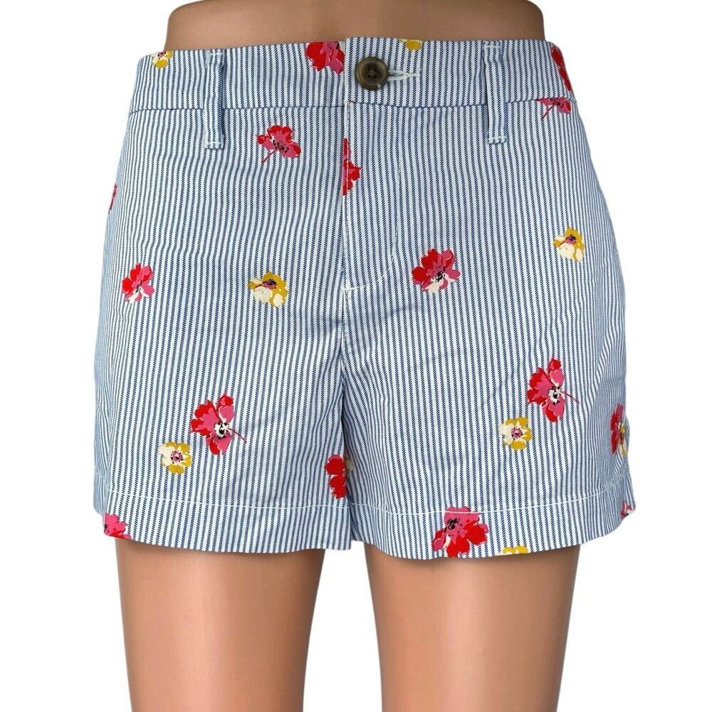 Old Navy Everyday Multicolor Striped Floral Mid Rise Casual Chino Shorts Size 4